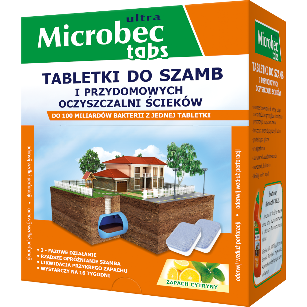 MICROBEC ULTRA Tabletka do szamb – zapach cytryny