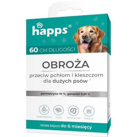 HAPPS – obroża przeciw pchłom i kleszczom dla dużych psów