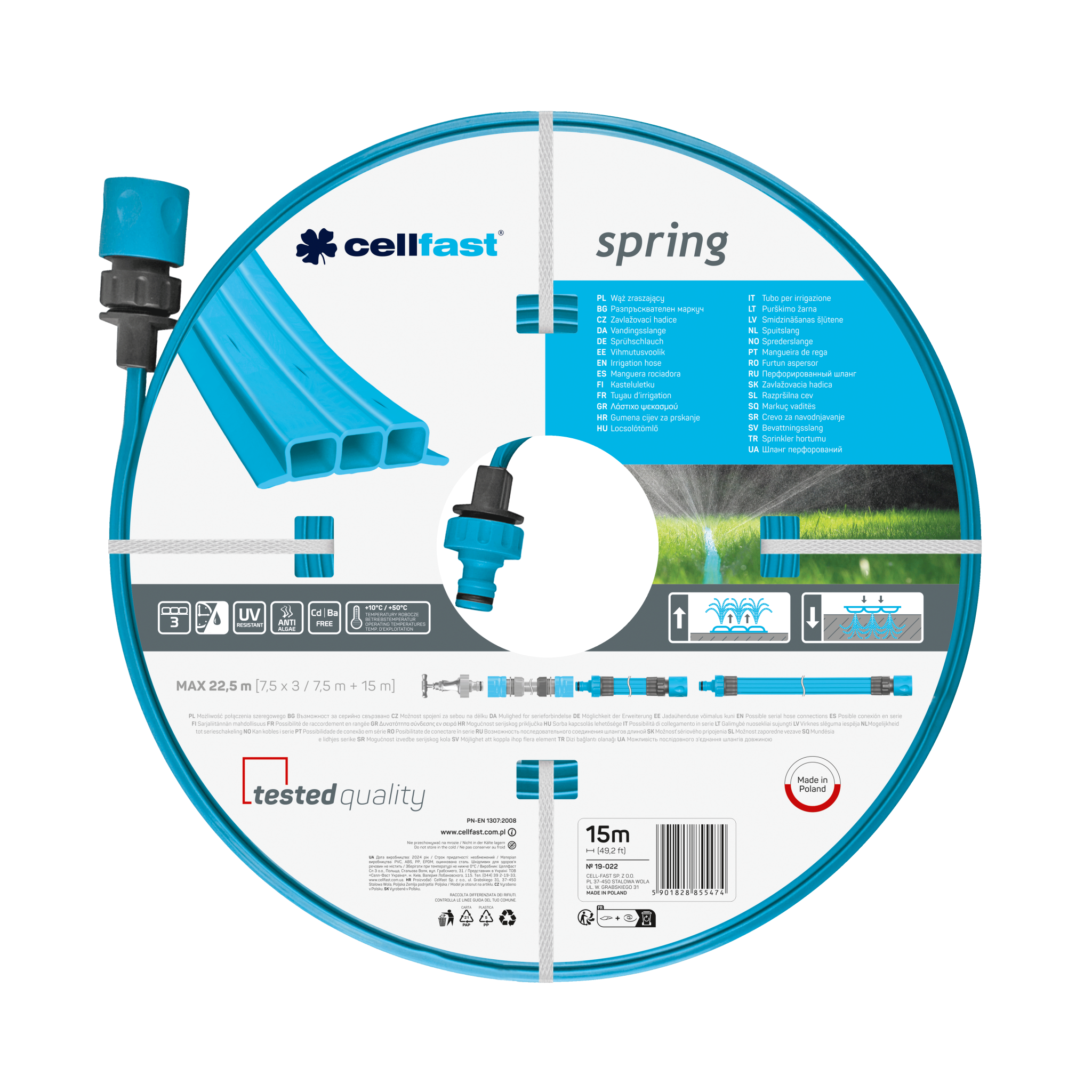 Cellfast Wąż zraszający SPRING 15 m