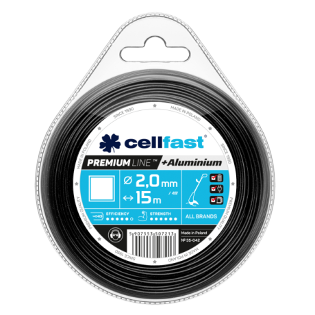 Cellfast Żyłka tnąca PREMIUM – kwadrat 2,4mm 15m