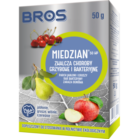 BROS Miedzian 50 WP zwalcza choroby grzybowe 100g