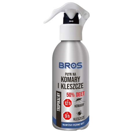 BROS Płyn na komary i kleszcze 50% DEET 130ML