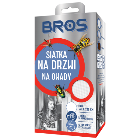 BROS Siatka na drzwi 140x220 - biała