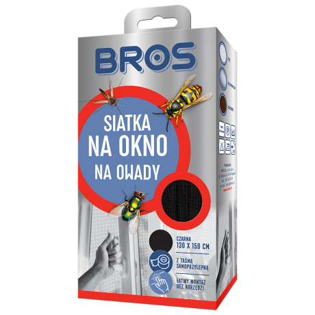 BROS Siatka na okno 130x150 – czarna