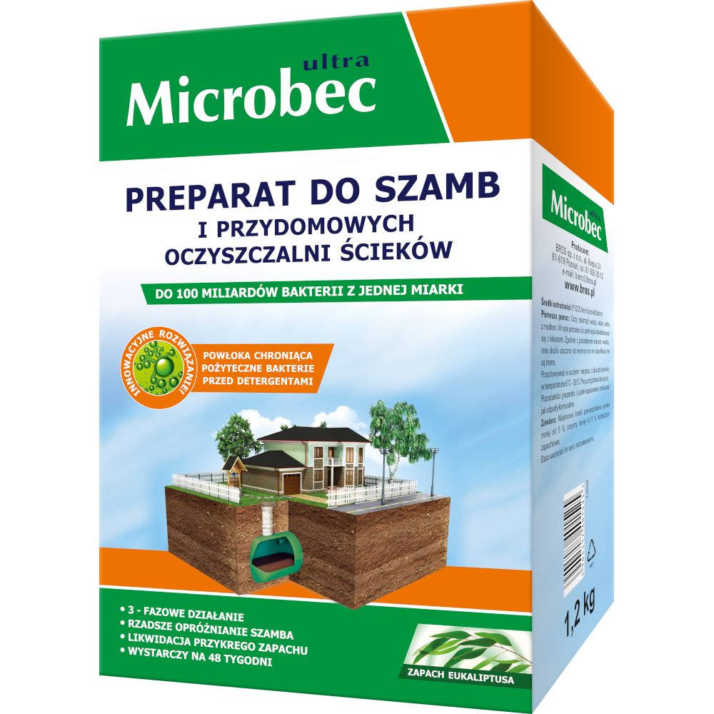 MICROBEC ULTRA Preparat do szamb – zapach eukaliptusa 25G