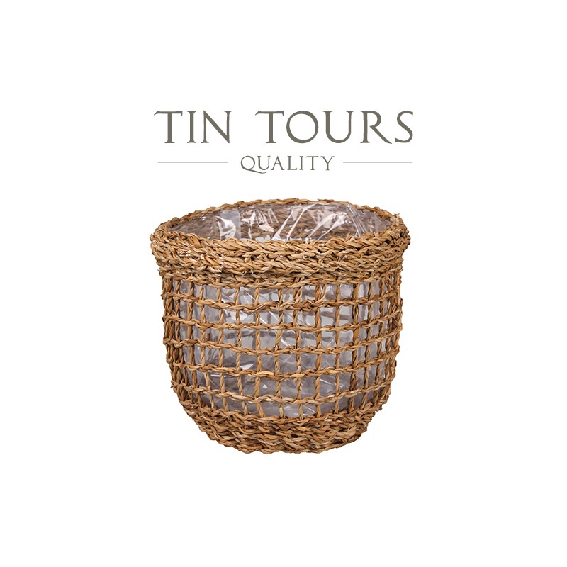 TIN TOURS OKRĄGŁY KOSZYK Z TRAWY CON-4319.M