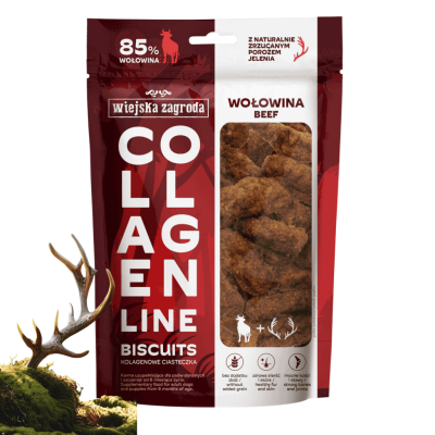 WIEJSKA ZAGRODA PRZYSMAK PLA PSA KOLAGENOWE CIASTKA WOŁOWINA 90G