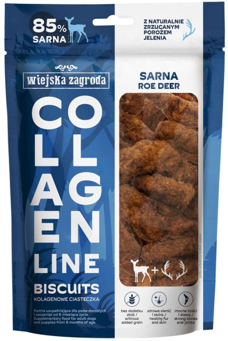 WIEJSKA ZAGRODA PRZYSMAK PLA PSA KOLAGENOWE CIASTKA SARNA 90G