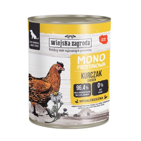 WIEJSKA ZAGRODA KARMA MOKRA MONOBIAŁKOWA PIES KURCZAK 800G