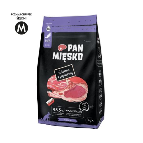 PAN MIĘSKO KARMA SUCHĄ CIELĘCINA Z JAGNIĘCINĄ M 3KG