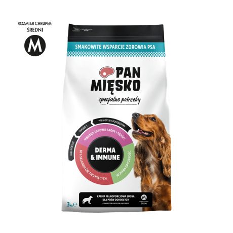 PAN MIĘSKO KARMA SUCHA DERMA & IMMUNE 3KG M