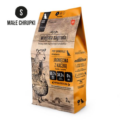 WIEJSKA ZAGRODA KARMA SUCHA PIES JAGNĘCINA Z KACZKĄ S 2KG