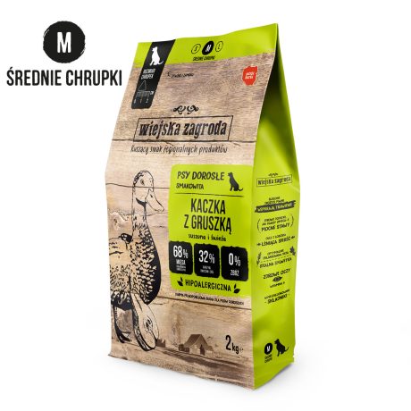 WIEJSKA ZAGRODA KARMA SUCHA PIES KACZKA Z GRUSZKĄ 2KG M