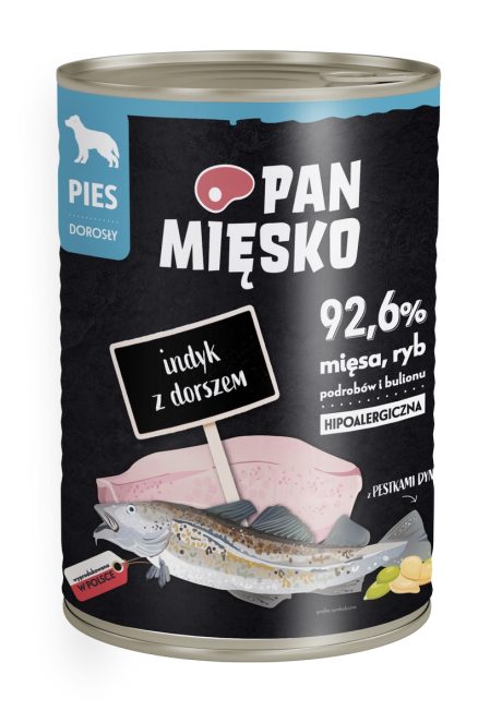 PAN MIĘSKO KARMA MOKRA PIES INDYK Z DORSZEM 400G