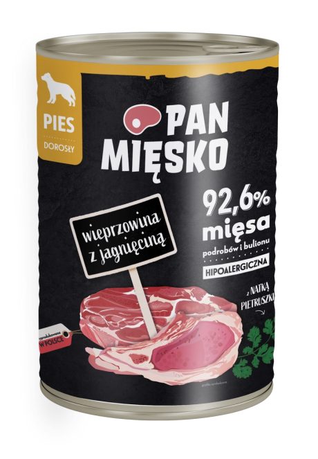 PAN MIĘSKO KARMA MOKRA PIES WIEPRZOWINA Z JAGNIĘCINĄ 400G