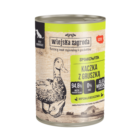 WIEJSKA ZAGRODA KARMA MOKRA PIES KACZKA Z GRUSZKĄ 400G