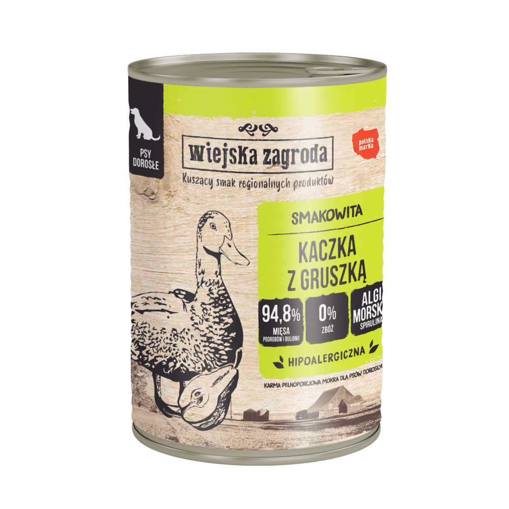 WIEJSKA ZAGRODA KARMA MOKRA PIES KACZKA Z GRUSZKĄ 400G