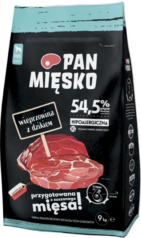 PAN MIĘSKO KARMA SUCHA PIES WIEPRZOWINA Z DZIKIEM XL 9KG