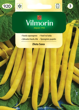 VILMORIN FASOLA SZPARAGOWA KARŁOWATA ŻÓŁTA ZŁOTA SAXA 30G