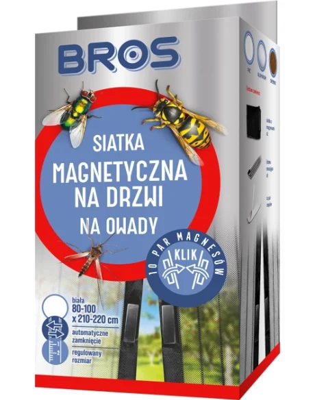 BROS SIATKA MAGNETYCZNA NA DRZWI 100X220CM BIAŁA