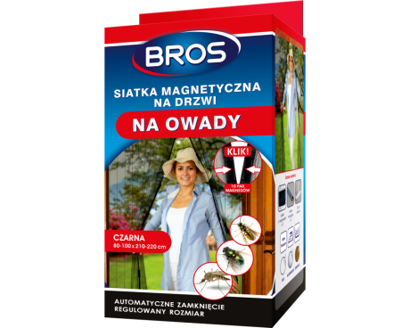 BROS SIATKA MAGNETYCZNA NA DRZWI 100X220CM CZARNA